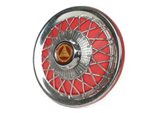 Chrome-plated/red wheel cover for 10-inch wheels