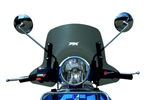 Smoked low FACO windshield for Vespa PX-PE-ARCOBALENO-MY-'11 complete with fittings