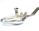 Marmitta espansione cromata vespa simonini silenziatore carbonio - Vespa PX/PE 200, Rally 200