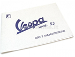 Use and maintenance manual vespa 125 model year 1953