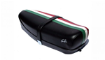 Two-seater saddle black three colours vespa 125 et3 with lever and spring bottom.