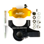 PINASCO Kit de sistema de freno de disco Vespa, pinza radial de 4 pistones - NEGRO / ORO