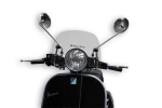 Sport screen MALOSSI - CLEAR - W 335XH 227 THK 3mm for vespa PX with fittings 