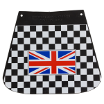Chessboard mudflap with English flag for Vespa