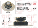 Pignone ingranaggio motore vespa z 22-26 - frizione 6 molle - Vespa P125X, P150X ab 1982, PX150E Arcobaleno