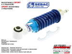 Ammortizzatore anteriore regolabile "SEBAC BY HITECH CARBONE" per vespa 50 N L R SPECIAL, 90, 125 Primavera/ET3, PK-S - corso bianco molla blu