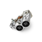 Pinza freno OTTOPUNTOUNO NEW ERA 8.1 - 4 pistoncini, radiale, interasse fori 84mm - avional CNC, argento e nero