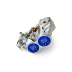 Pinza freno OTTOPUNTOUNO NEW ERA 8.1 - 4 pistoncini, radiale, interasse fori 84mm - avional CNC, argento e blu