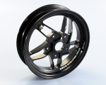 POLINI front wheel for Piaggio ZIP SP 2.50-10 in tubeless alloy, black