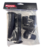 Kit de puños, pies de caballete, gomas de freno y pedal de arranque para Vespa PX-PE - NEGRO