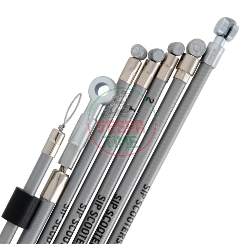 Kit transmission set, cables plus sheating,SIP PERFORMANCE gray, PE incliner for Vespa T5 - without mixer