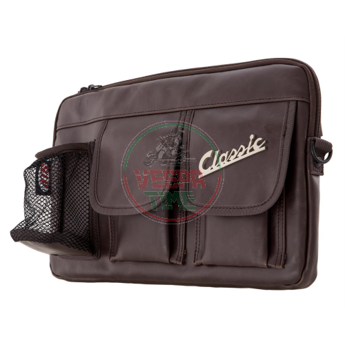 Tasche SIP Classic für Gepäckfach/Handschuhfach,Kunstleder, dunkelbraun, graubraun RAL8019 360x210x30 mm für Vespa