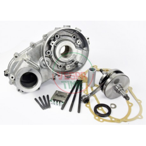 Carter PINASCO completo di albero motore - Vespa FARO BASSO, 3 prigionieri, per cilindro in corsa 57mm