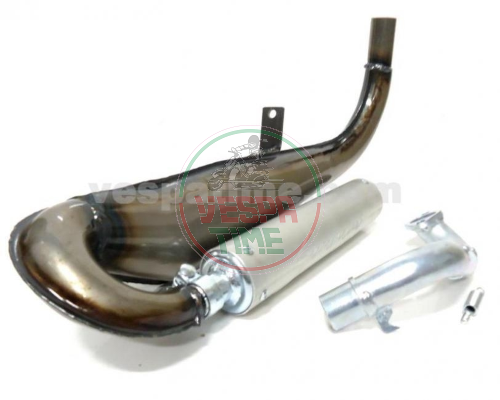 Rennauspuff Vespa Simonini mit Schalldämpfer aus Aluminium - Vespa 50/90/125 Primavera/ET3, für Zylinder 125 ccm und größer