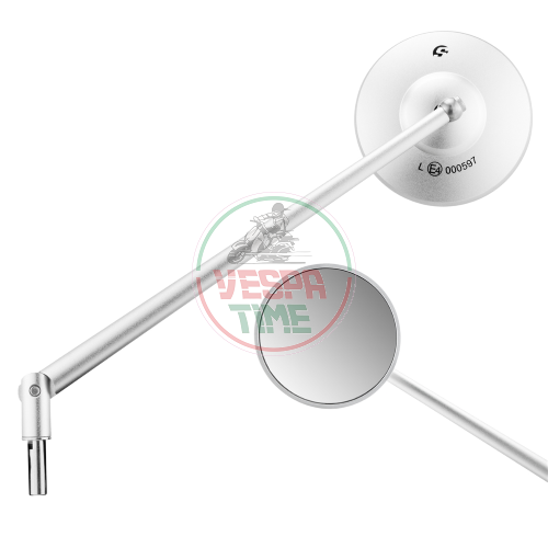 Standard Spiegel SIP SERIES PORDOI zur Montage in der Lenkkopfabdeckung, Spiegelhalter,rechts oder links,für Vespa PK50-125 XL/PX80-200 E Lusso/'98/MY/'11 ,Aluminium CNC,matt 270mm