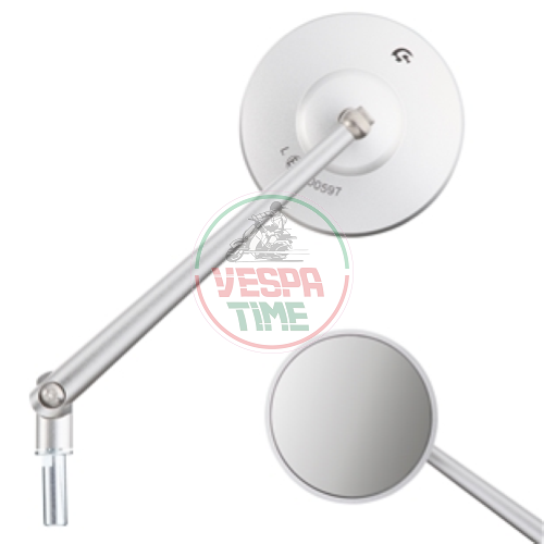 Espejo estándar SIP SERIES PORDOI para montaje en la cubierta del cabezal de mando derecha o izquierda,para Vespa PK50-125 XL/PX80-200 E Lusso/'98/MY/'11 ,aluminio CNC,mate 170mm