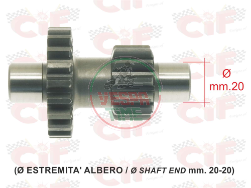 Ingranaggio invertitore-estremità albero Ø mm.20-20 per APE MP - MPM - MPV - CAR