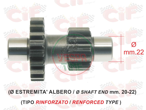 Wellenende Rückwärtsgang Ø 20-22 mm für APE MP P501 - P601 220 (1978-1996)-TM P602 220 (1982-1983)-TM P703 - P703V - FL2 220 (1984-2005)