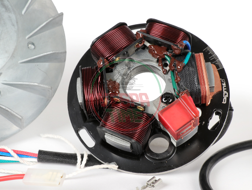 Accensione -BGM PRO 12V Touring- Conversione ad accensione elettronica - Vespa P125X/P200E (1977-1983, modelli con indicatori, regolatore di tensione, senza batteria) - P125X (VNX1T), P150X (VLX1T), P200E (VSX1T)