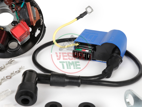 Accensione -BGM PRO 12V Touring- Conversione ad accensione elettronica - Vespa P125X/P200E (1977-1983, modelli con indicatori, regolatore di tensione, senza batteria) - P125X (VNX1T), P150X (VLX1T), P200E (VSX1T)