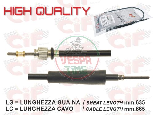 Cable de transmisión del velocímetro para Piaggio BRAVO (LARGO mm.635/665)
