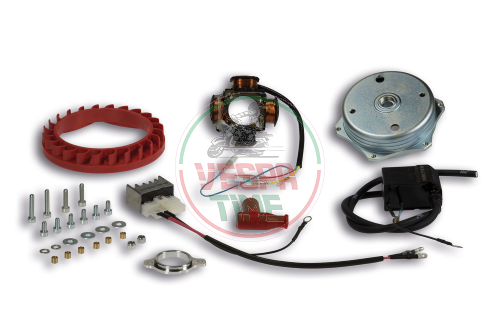Encendido MALOSSI POWER para PIAGGIO Ciao, Boss, Boxer, Bravo, PX, Grillo, SI, Superbravo, 50ccm, volante: 885g, 4 bobinas, 12V 90 watt