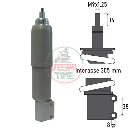 Amortiguador delantero vespa px/pe/arcobaleno todas las series sin freno de disco