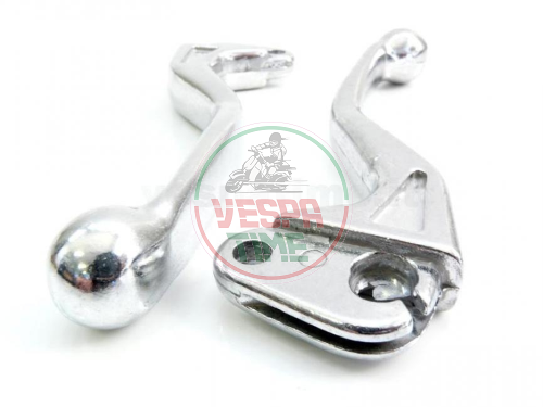 Pair of levers polished aluminium for vespa 50/90/125 primavera/et3, sport model