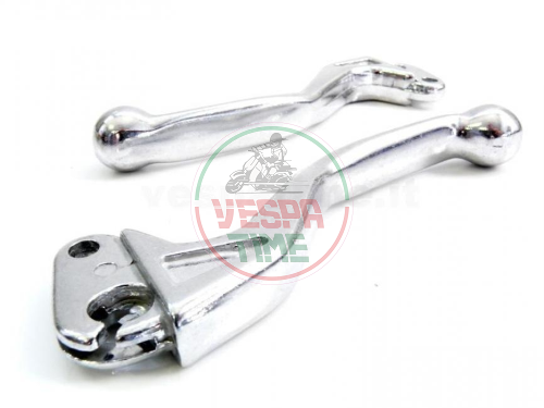 Pair of levers polished aluminium for vespa 50/90/125 primavera/et3, sport model