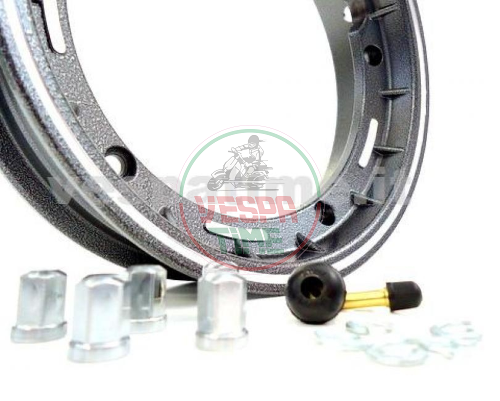 Cerchio in lega tubeless FA Italia "SPORT" 2.50-10 Vespa 50, 125 ET3 Primavera, PK, PX, T5 - nero glitter