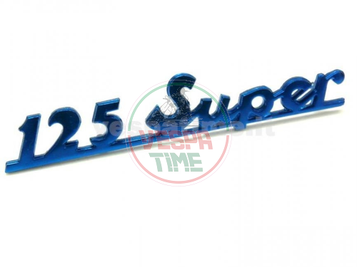 Schriftzug hinten „125 SUPER“ poliertes Aluminium, Handarbeit - Vespa 125 Super