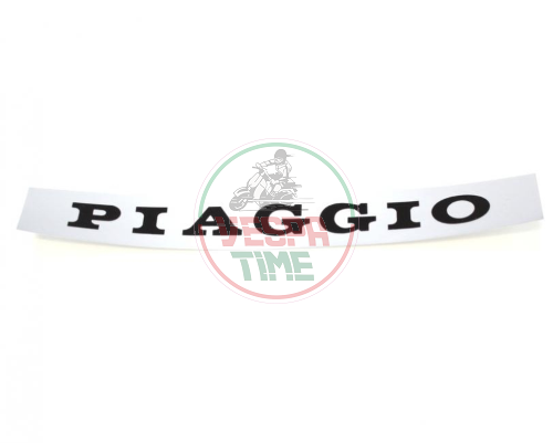 Schriftzug „PIAGGIO“, Aufkleber an Sitzbank Vespa PX-PE ARCOBALENO