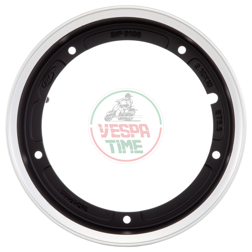 Llanta rueda tubeless SIP 2.0 TUBELESS 2.10-10 pollici per Vespa 50-90-125-150-200, negra con borde aluminio