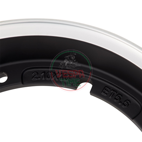Llanta rueda tubeless SIP 2.0 TUBELESS 2.10-10 pollici per Vespa 50-90-125-150-200, negra con borde aluminio