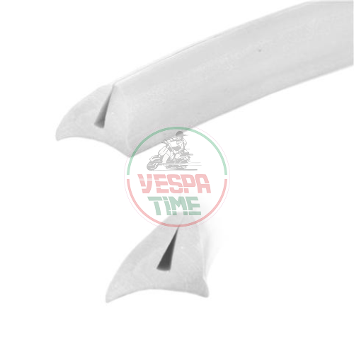 Profilo in gomma bianco cofani Vespa VNA, VBA, TS, 160GS, 180SS, PX, T5, h.18 mm, l.1200/1800 mm