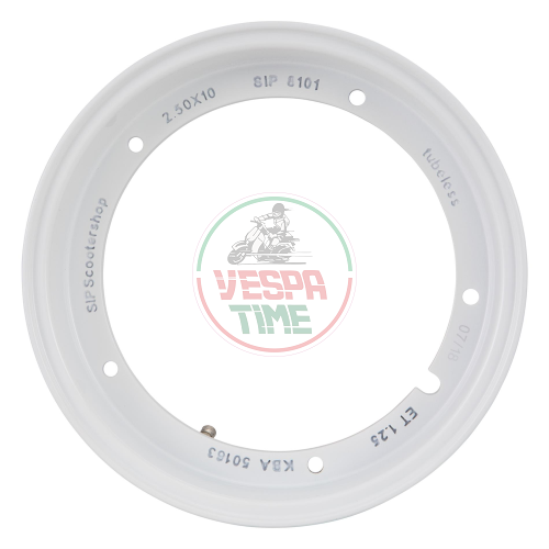 Radfelge schlauchlos SIP 2.0 - 2.50-10 Vespa 50, 125 ET3 Primavera, PK, PX, T5, Weiss