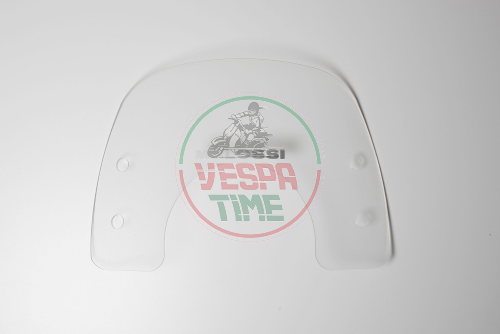 SPORT SCHIRM windschutzscheibe MALOSSI - KLARE - Br.335xH.227 D.3 mm Vespa PX mit Anbringungsvorrichtung