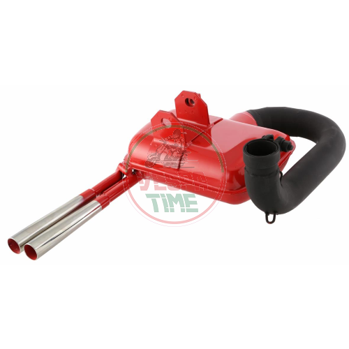 Marmitta SIP ROAD 2.0 per Vespa 125 VNA-TS/150 VBA-Sprint/PX80-150/PE/Lusso - rossa e doppio scarico cromato