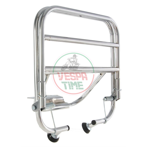 Chrome-plated rear luggage carrier with fastening rods vespa 50, 90, 125 primavera, et3
