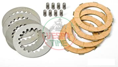Komplette kit Kupplungsbeläge Vespa PX Scheibenbremse,8 verstärkte Federn, 8 Scheiben