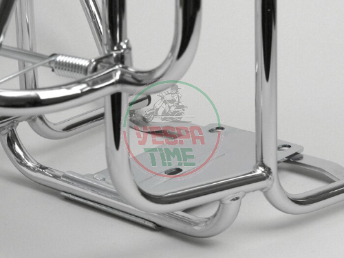 Chrome-plated rear luggage carrier with backrest and wheel holder PARIMOR-CUPPINI for Vespa GT-GTR-TS-GL-SPRINT-VNB-VBB-VBA-VNA-SUPER-RALLY-GS-SS