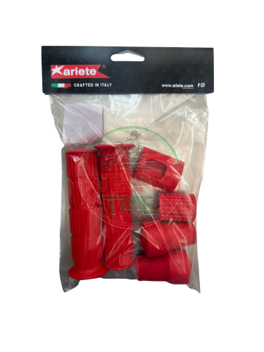 Kit manopole, piedini cavalletto, gommino freno e pedale avviamento per Vespa PX-PE - ROSSA