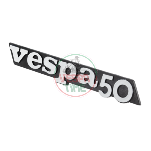 Targhetta Vespa 50 sportellino laterale - Vespa PK 50 XL FL/HP - nero/argento