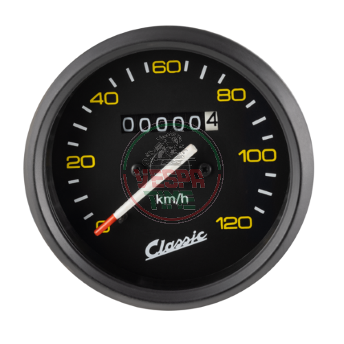 SIP CLASSIC Kilometerzähler für Vespa P80-150X/PX80-200E/Lusso 1°/P150S/P200E – skaliert 120 km/h
