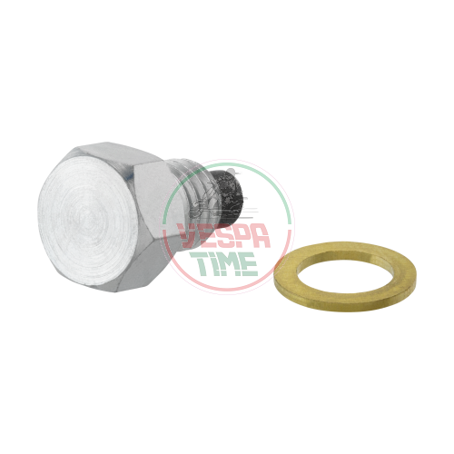 Vite tappo carico olio/scarico olio motore M8x8 mm, esagonale, magnetica, SIP per Vespa 50-125/PV/ET3/PK/S/XL/XL2/125 V1-TS/150 VL-Super/160 GS/180 SS/Rally