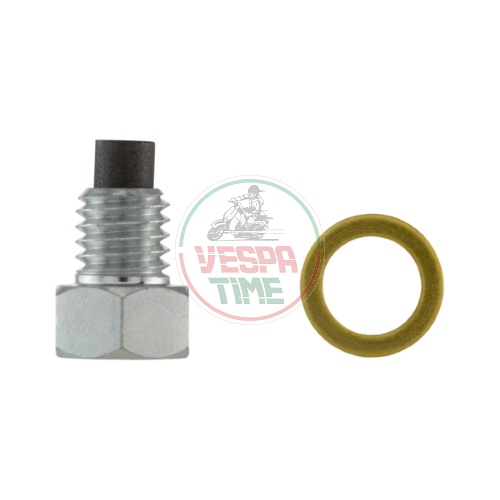 Vite tappo carico olio/scarico olio motore M8x8 mm, esagonale, magnetica, SIP per Vespa 50-125/PV/ET3/PK/S/XL/XL2/125 V1-TS/150 VL-Super/160 GS/180 SS/Rally