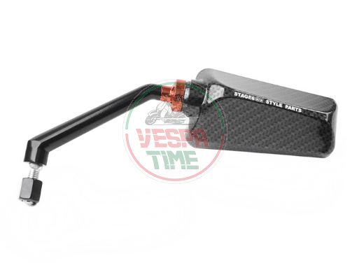 Specchietto STAGE6 F1 con filettatura M8 x 20mm, sinistro, carbon look lucido