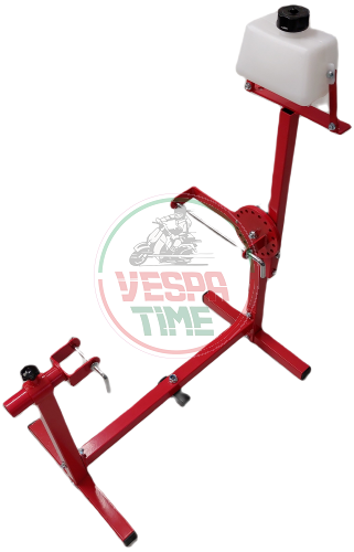 Cavalletto VMC revisione prova motore per Vespa con supporto serbatoio