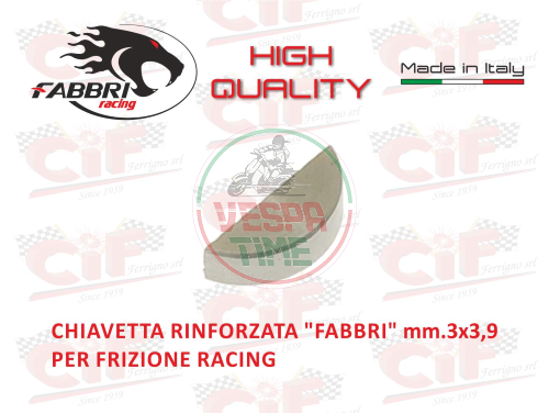Chiavetta rinforzata FABBRI, 3x3,9mm per frizioni racing per Vespa smallframe, APE