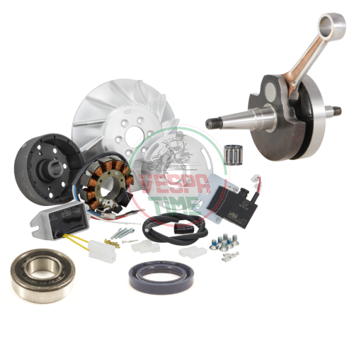 Umrüstsatz für elektronische Zündung SIP by VAPE für Vespa 200 RALLY FEMSATRONIC, 1,66 kg Schwungrad, AC 110W, 12V